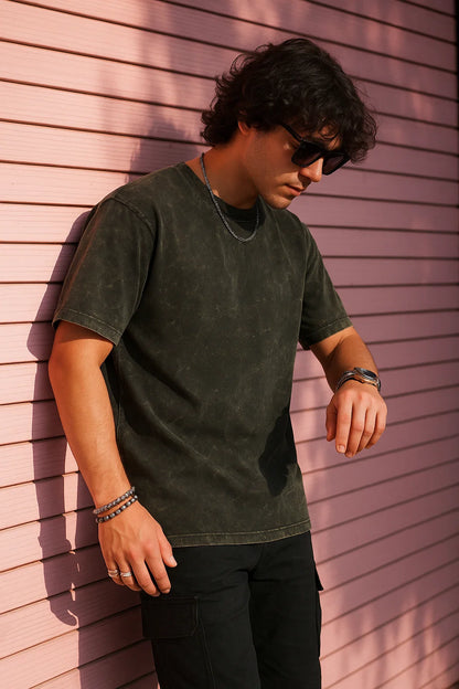 Unisex Acid Washed Oversized Cotton Tee Premium Streetwear Essential